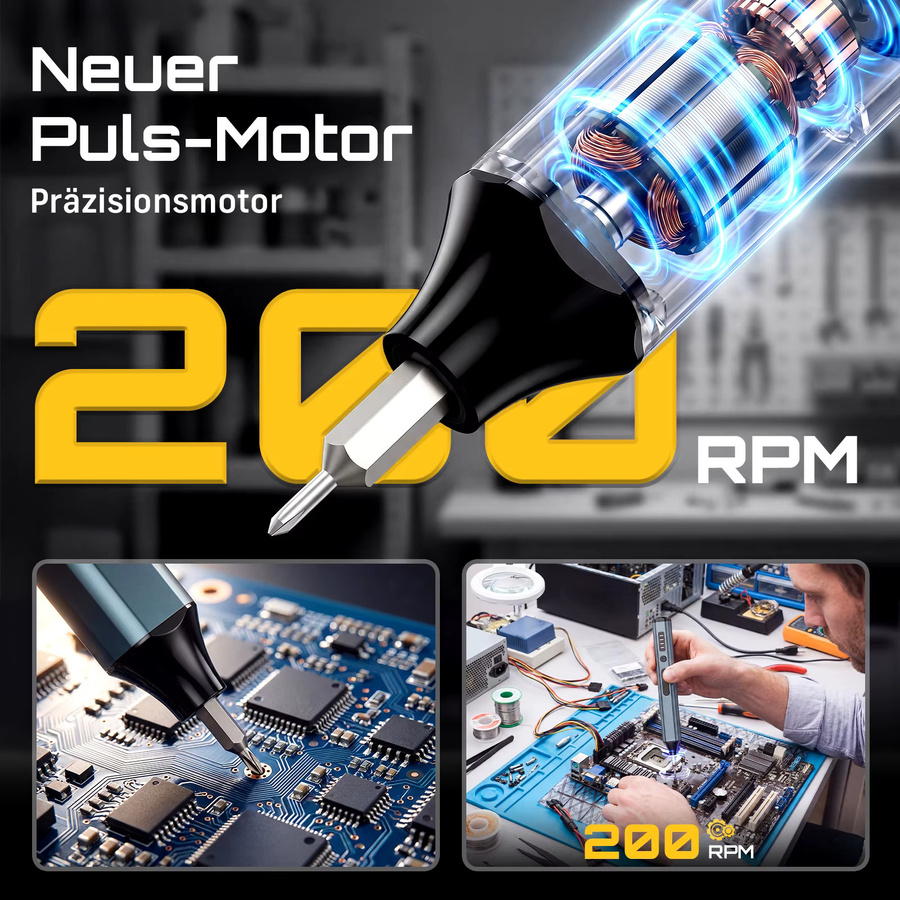 SEESII 53-in-1 Mini Elektrischer Schraubendreher-Satz mit LED-Beleuchtung und magnetischen Bits für Elektronik, Handy und Laptop - Bild 6
