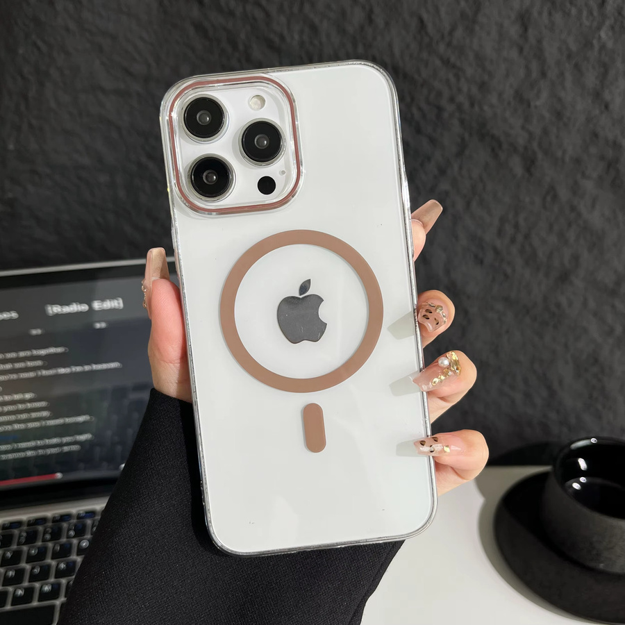 NYFundas MagSafe Handyhülle für iPhone 11 bis 17 Pro Max, transparent und blau, nicht vergilbend - Bild 2
