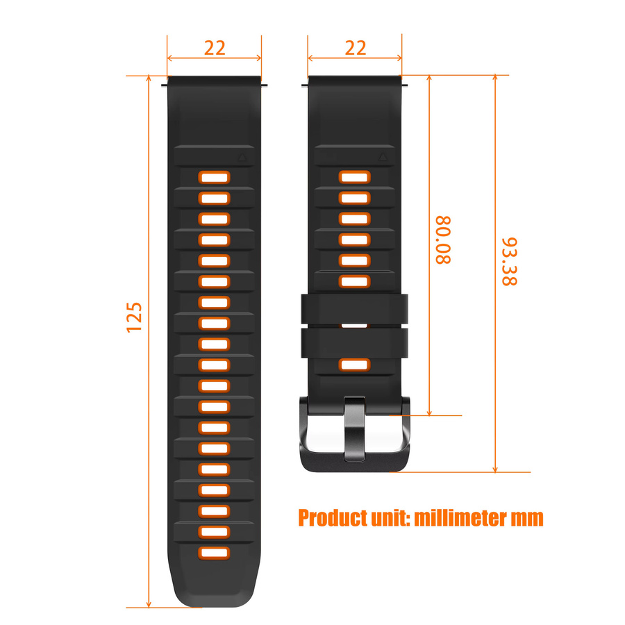 Samsung Uhrenarmband Silikon, 22 mm, Schwarz, Unisex - Bild 5