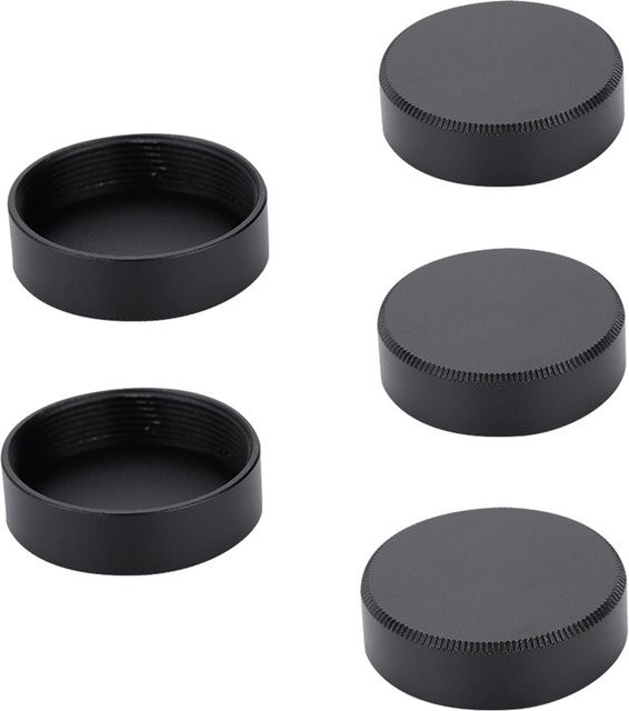 5er-Set Metall C-Mount Objektivdeckel 27mm für CCTV und TV Linsen in Schwarz - Bild 1