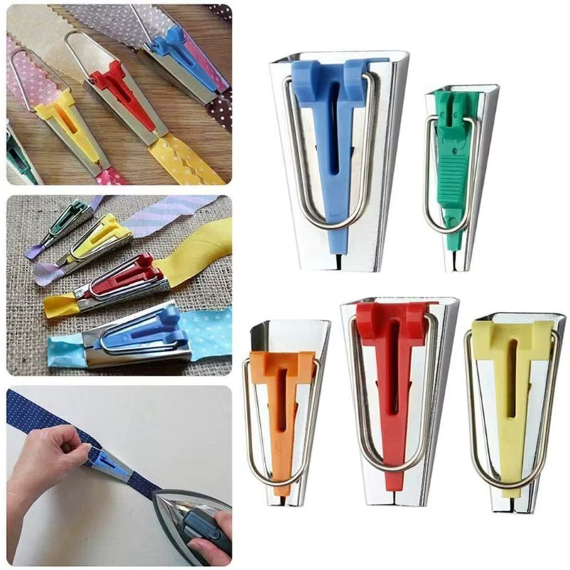 Schrägbandmacher-Set aus Metall in Multicolor mit 5 Größen für DIY-Quilt und Stoffnähen (1/4 Zoll, 3/8 Zoll, 1/2 Zoll, 3/4 Zoll, 1 Zoll) - Bild 3