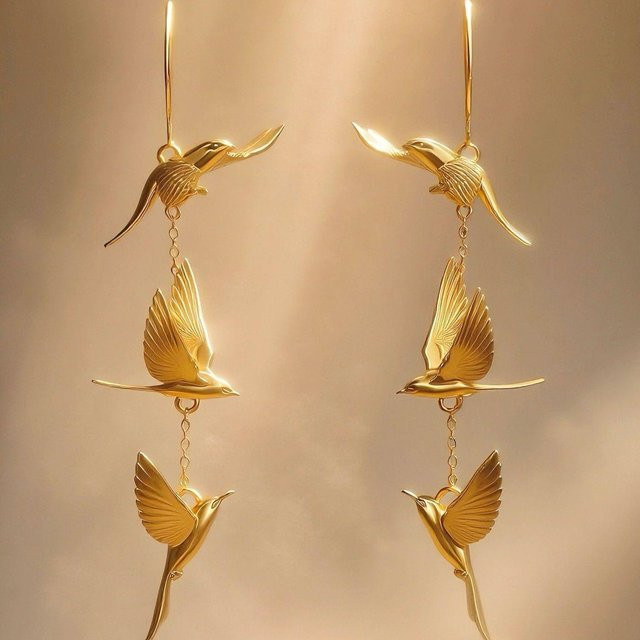 Likeit8888 Ohrringe, Gold, Dreischichtig, Damen - Bild 1