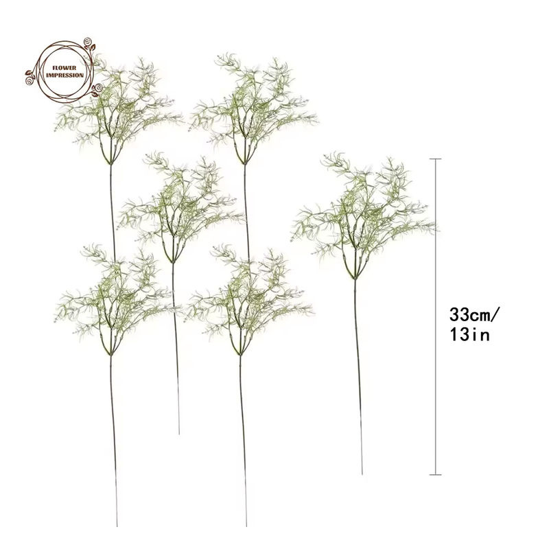 YN HI FLOWER ENJOY YOUR LIFE Set aus 10 künstlichen Pflanzen mit Farnen und Rosmarin-Stielen in Grün und Beige, UV-beständig für den Außenbereich und Garten - Bild 3
