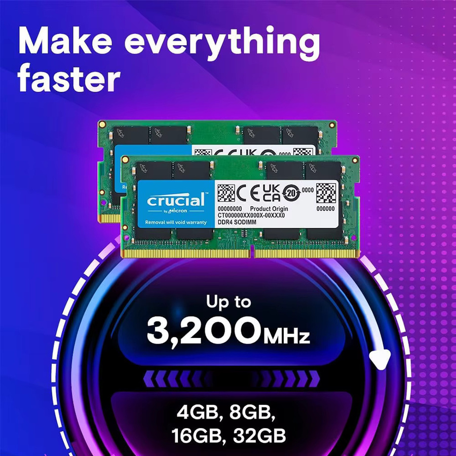 Crucial DDR4 RAM Notebook Speicher 8GB 3200MHz SODIMM 260Pin PC4-25600 in Grün - Bild 2