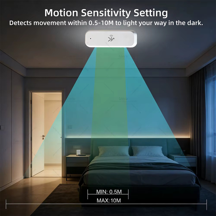 Gleco Zigbee Human PIR Bewegungsmelder mit Licht-, Temperatur- und Feuchtigkeitserkennung in Weiß für Tuya Smart Life und MQTT Home Automation - Bild 3