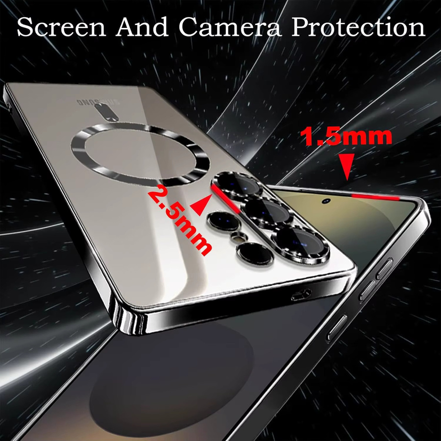 Magnetische Softcase-Hülle für Samsung Galaxy S26 S25 Edge S24 S22 Ultra S23 Plus S21 FE mit MagSafe, transparentem Design und Linsenschutz, Farbe: Purple - Bild 3