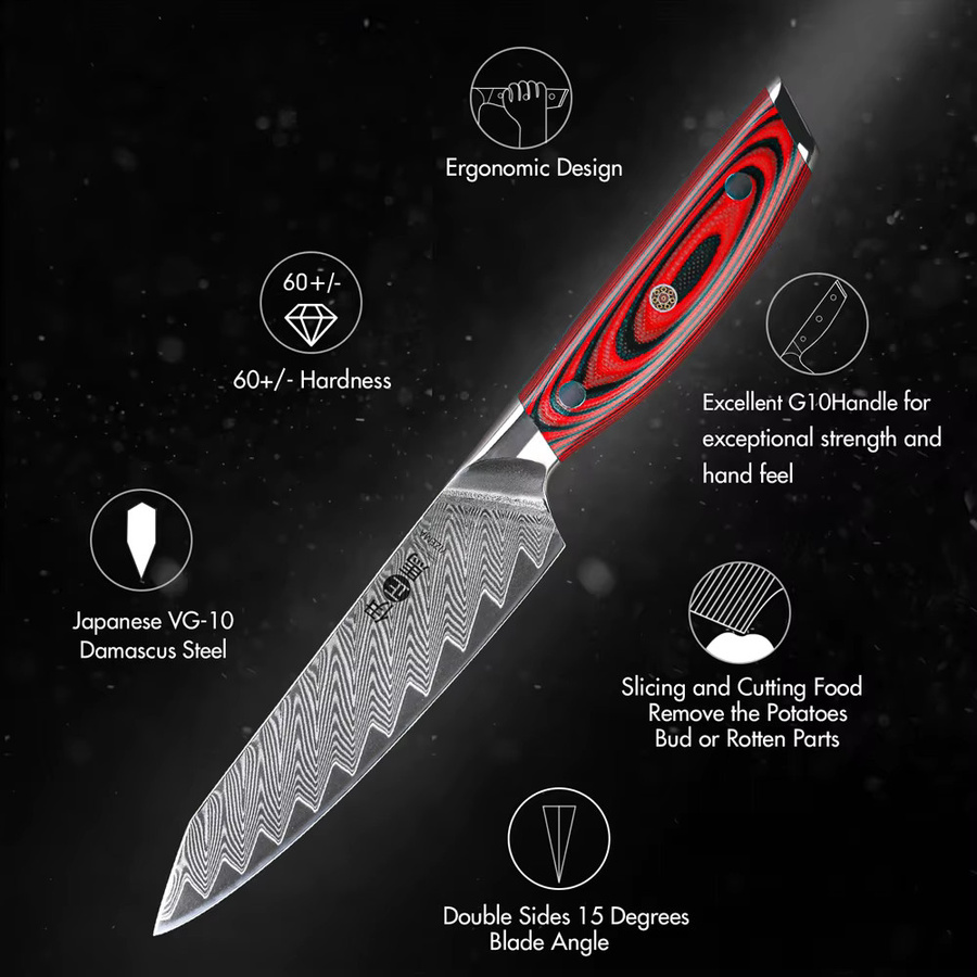 YIZEMA Allzweckmesser aus 67-lagigem Damaststahl, 12,7 cm Paring Knife für Küche und Profis - Bild 4