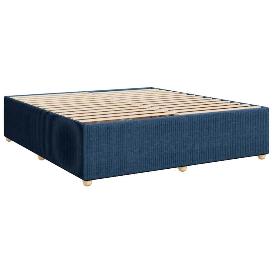 vidaXL Bettgestell aus Kiefernholz und Stoff in Blau B/T/H: 180 x 200 x 46 cm - Bild 2