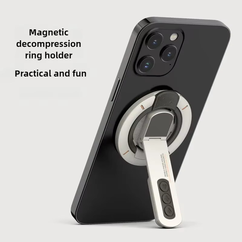 HUOMTONG Tragbarer magnetischer Telefonständer in Weiß, drehbarer multifunktionaler Handyhalter mit Ringschnalle - Bild 4