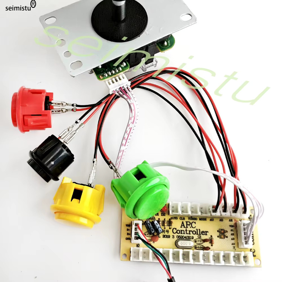 Arcade-Joystick DIY-Kit mit Sanwa-Stil Drucktasten für PC und Raspberry Pi Zero, USB-Controller in Weiß und Multicolour - Bild 2