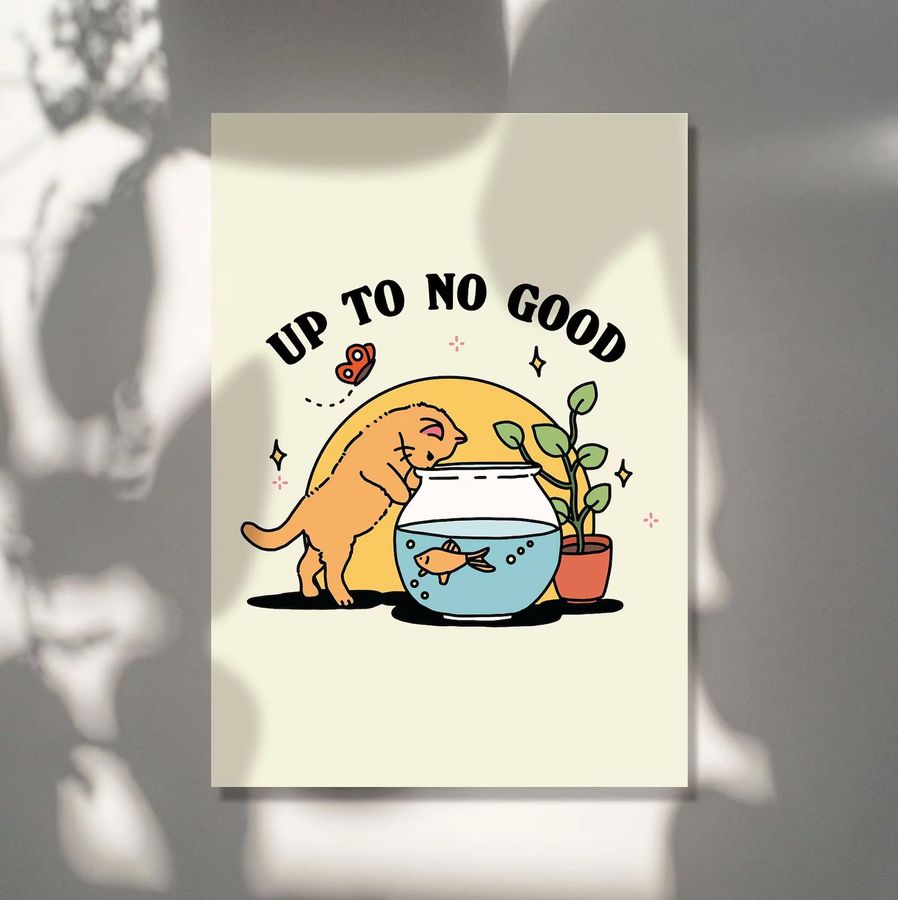 Matisse Stil Poster von Gallery Wa mit Kätzchen und Fischschalen als Animal Print für das Kinderzimmer im Portraitformat - Bild 3
