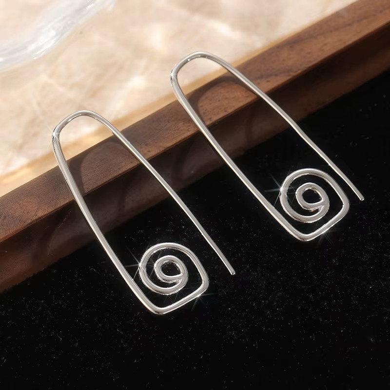 YoYo Ohrringe, versilbert, Geometrie, Spirale, Damen - Bild 2