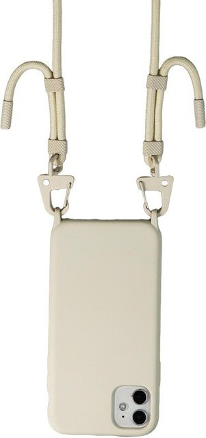 XOUXOU Luxus iPhone Handyhülle mit Lanyard Kordel in Beige für iPhone 16 15 14 13 12 Pro Max und weitere Modelle - Bild 1
