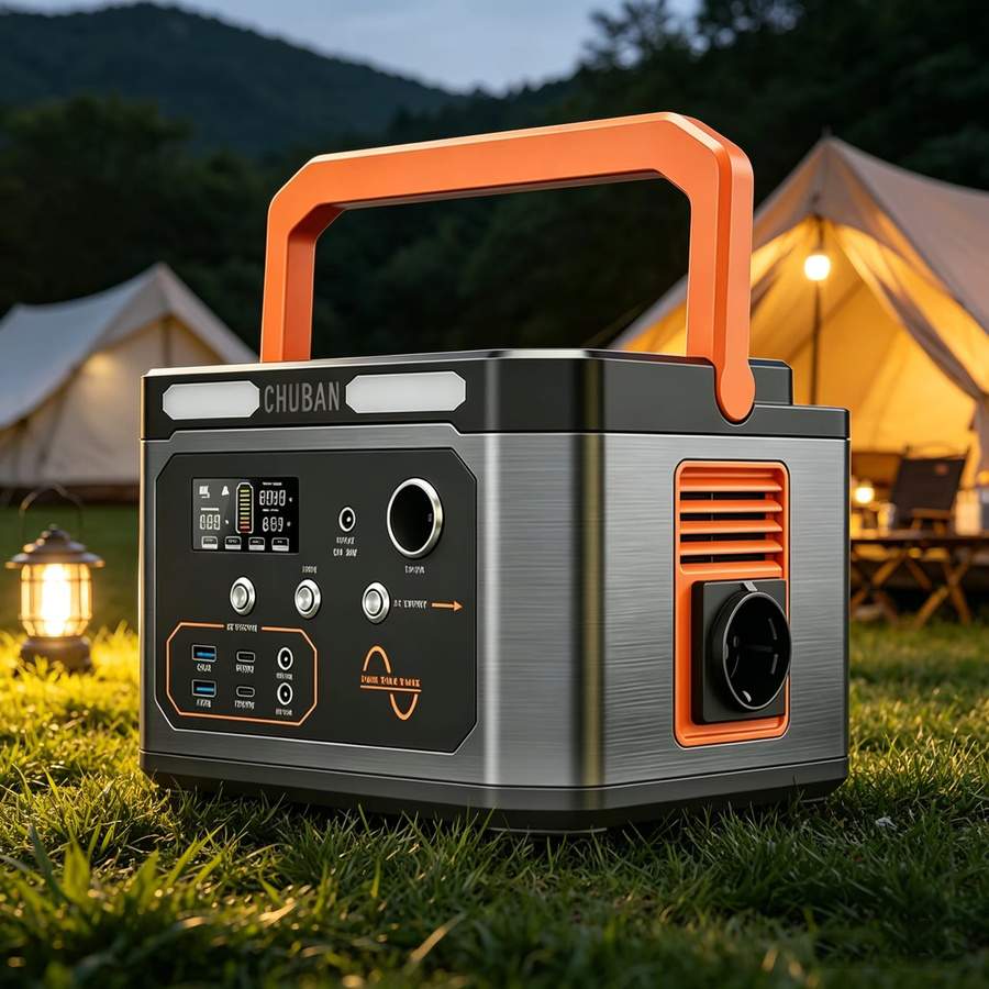 CHUBAN Tragbare Powerstation 500W mit 100000mAh Kapazität und optionalem 100W Solarpanel, Solargenerator in Schwarz mit reiner Sinuswelle, 220V und USB-C-Anschluss - Bild 6