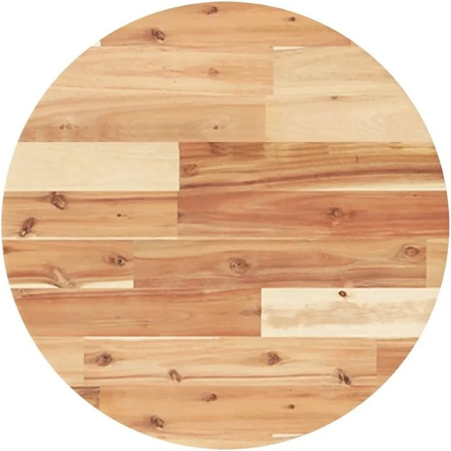 vidaXL Tischplatte Rund aus Massivholz Akazie, Braun, Durchmesser: 50 cm, Höhe: 4 cm - Bild 1