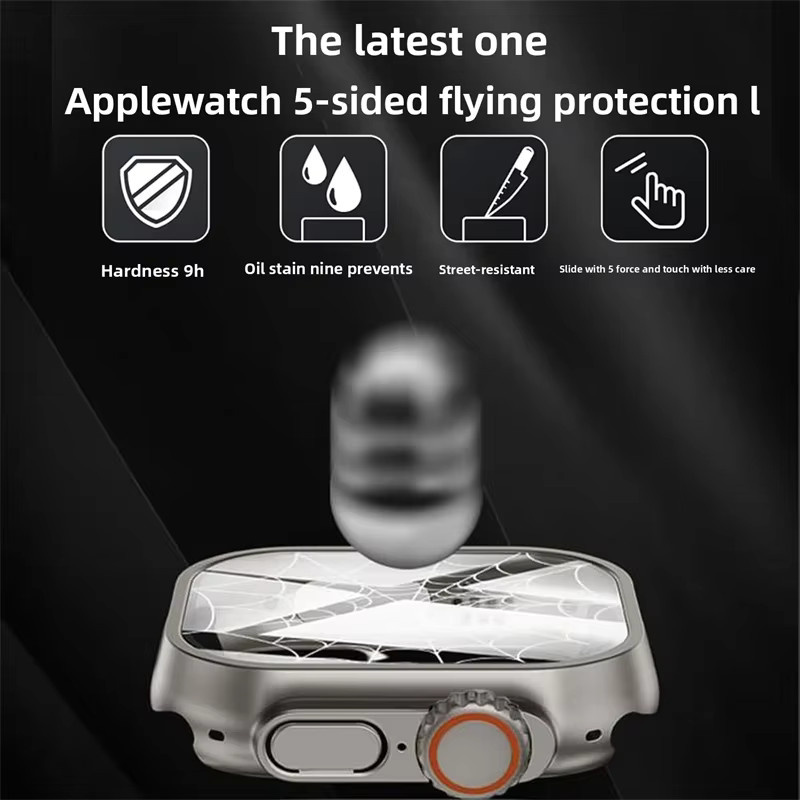 HUBANDE Displayschutzfolie und hartes PC-Gehäuse für Apple Watch 46 mm, 44 mm, 45 mm, 41 mm, 40 mm sowie iWatch 10, 9, 8, 7, 6 in Weiß - Bild 3