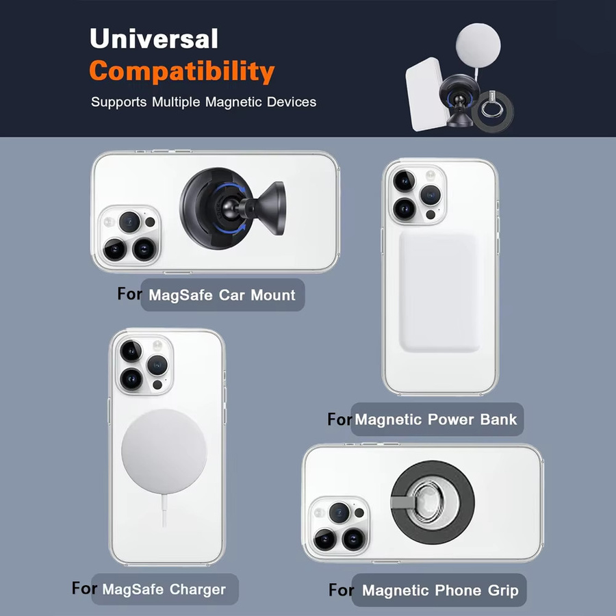 DIXSG 10 Stück Magnetische Metallringe in Silber als Universelle Aufkleber für iPhone, Samsung und Xiaomi zur Nutzung mit Auto-Handyhalterungen - Bild 3