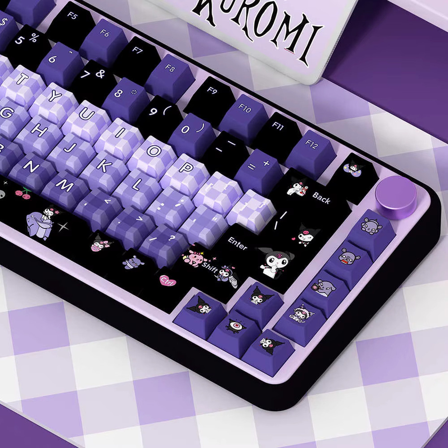 MINISO Sanrio Kurumi Anime Tastenkappen aus PBT im Cherry-Profil für MX-Switches, Farbe: Lila - Bild 2
