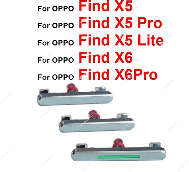 Ersatz-Seitentasten Set für OPPO Find X5 Pro Lite, Find X6 und Find X6 Pro, Power- und Lautstärketaste, Farbe: Schwarz - Bild 1