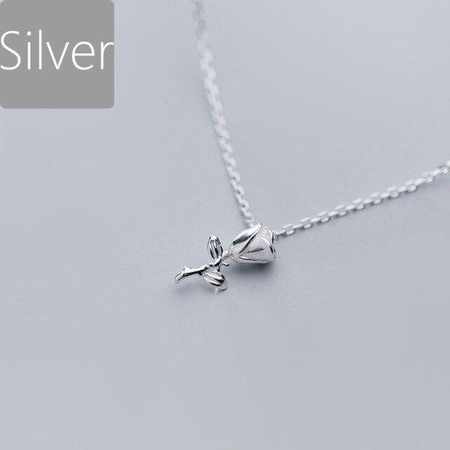 YIRAN Jewelry Schlüsselbeinkette, 925 Silber, Rose Blume, Damen