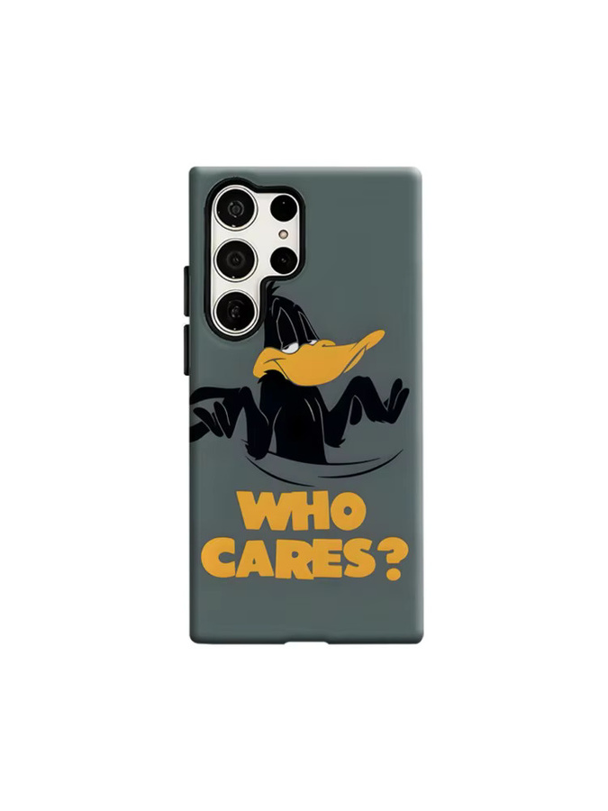 Stoßfeste Doppelschicht Handyhülle mit Daffy Duck Design für Samsung Galaxy S26 S25 S24 S23 Ultra Plus, Farbe: Grau - Bild 6