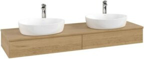 V&B Waschtischunterschrank Antao mit Beleuchtung, Farbe Eiche Honig, B/T: 160 x 50 cm - Bild 1