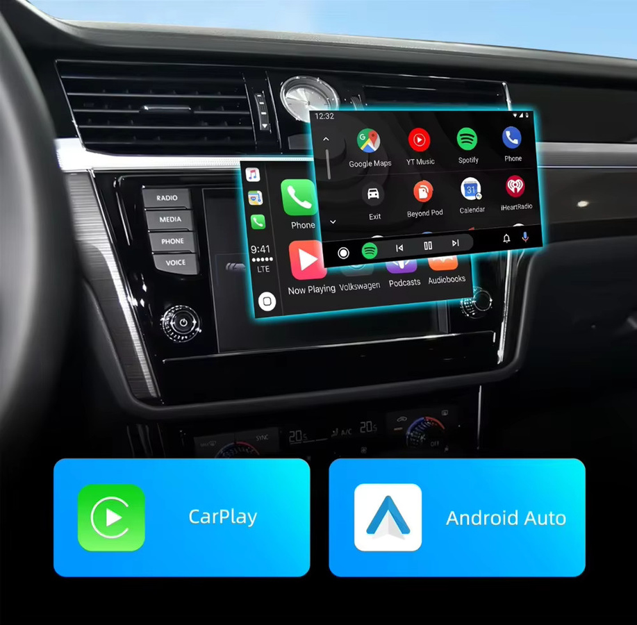 CARABC Drahtloses CarPlay und Android Auto Modul mit Airplay für VW Volkswagen MIB Skoda Octavia A5 Golf 7 Polo Passat B8 in Schwarz - Bild 2