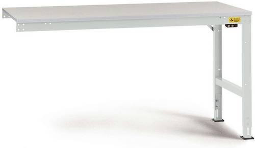 Manuflex LU6123.7035 ESD Universal Anbautisch mit Kautschukplatte in Grau und Weiß, B/T/H: 200 x 100 x 76-87 cm - Bild 1