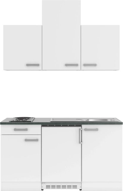 OPTIFIT Oslo214 Miniküche in Weiß mit modernem Design und praktischen Schubladen, Breite: 150 cm - Bild 1