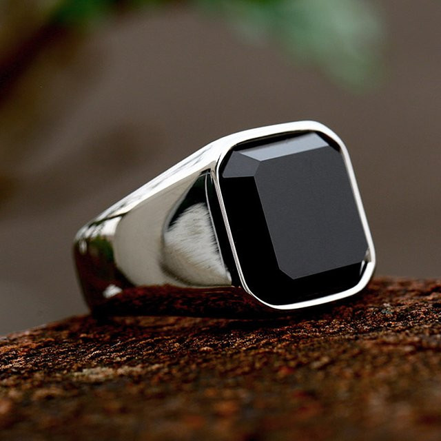 NORTHMAN Ring Edelstahl, Zirkonia, Schwarz, Unisex - Bild 1
