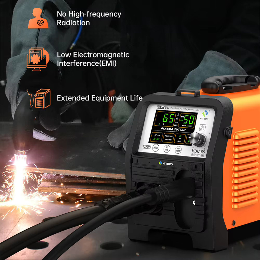 HITBOX HBC65 Plasmaschneider mit IGBT-Technologie, Nicht-HF-Pilotlichtbogen, 65 Ampere, 220V, 2T/4T mit einstellbarer Nachschaltzeit für CNC-Schneidetische - Bild 3