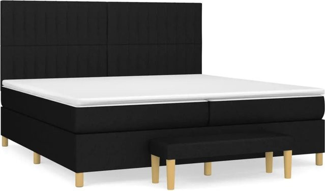 vidaXL Boxspringbett Hybrid mit Matratze Schwarz B/T/H: 200 x 200 x 128 cm - Bild 1