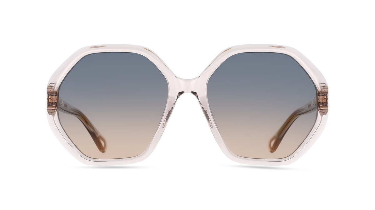 Chloé CC0004S Sonnenbrille, Vollrand, Geometrisch, Kunststoff, transparent, Unisex - Bild 1