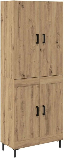 vidaXL Highboard Artisan-Eiche in Braun mit Schranktüren und Regalfächern, B/T/H: 69,5 x 34 x 180 cm - Bild 1