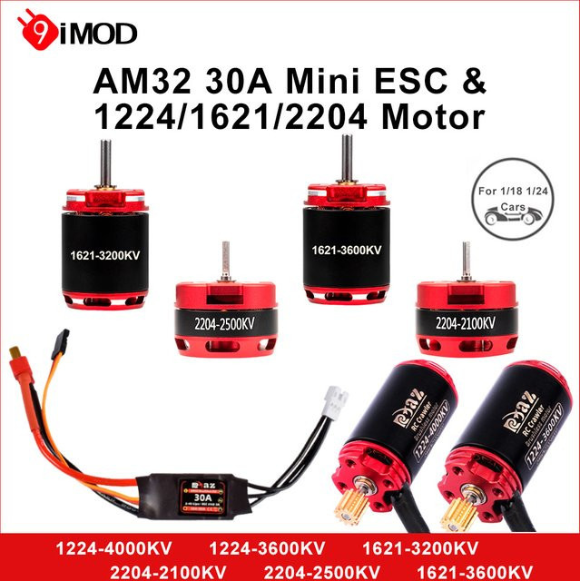 9IMOD Bürstenlosen ESC Motor Combo AM32 30A Mini ESC 1224/1621/2204 Außenläufer Motor, Set / Bundle - Bild 1