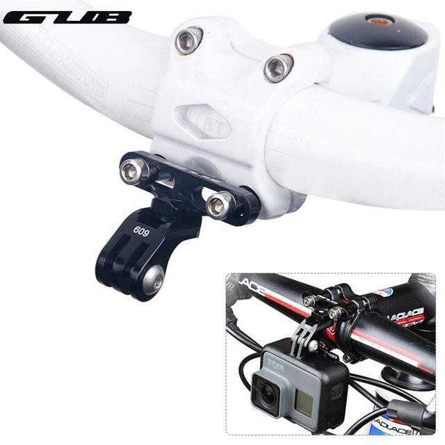 Gub 609 Aluminium Fahrrad Halter Adapter für GoPro Kamera und Licht in Schwarz - Bild 1