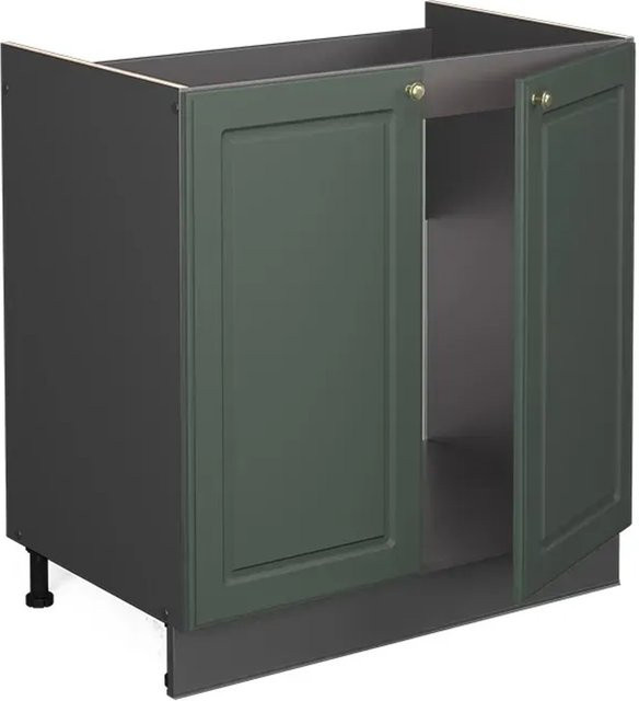 Vicco Spülenunterschrank Fame-Line in Grün-Gold und Anthrazit im Landhausstil mit Soft-Close-Türen, B/T/H: 80 x 60 x 82 cm - Bild 1