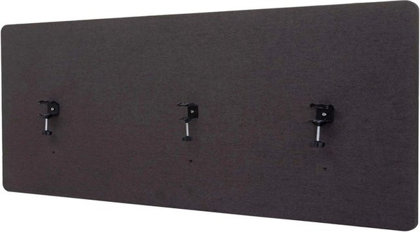 Proregal Akustik-Tischtrennwand als Büro-Sichtschutz und Pinnwand aus Stoff, Farbe: Braun-Grau, H x B x T: 60 x 160 x 2 cm