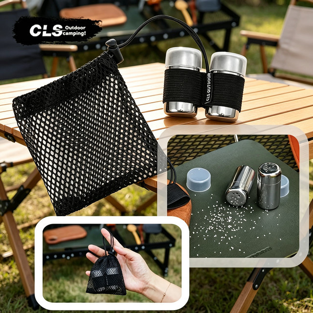 CLS Outdoor 2-teiliges Mini-Gewürzflaschen-Set aus Edelstahl in Silber - Bild 1
