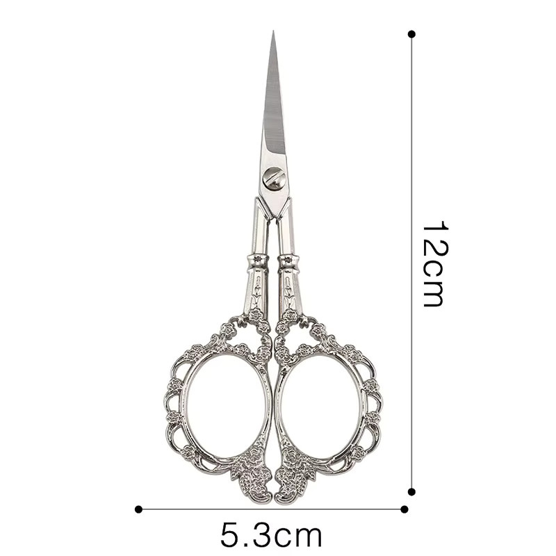 Vintage Schneiderschere aus Edelstahl in Silber für Nähen, Stickerei und Handarbeit - Bild 2