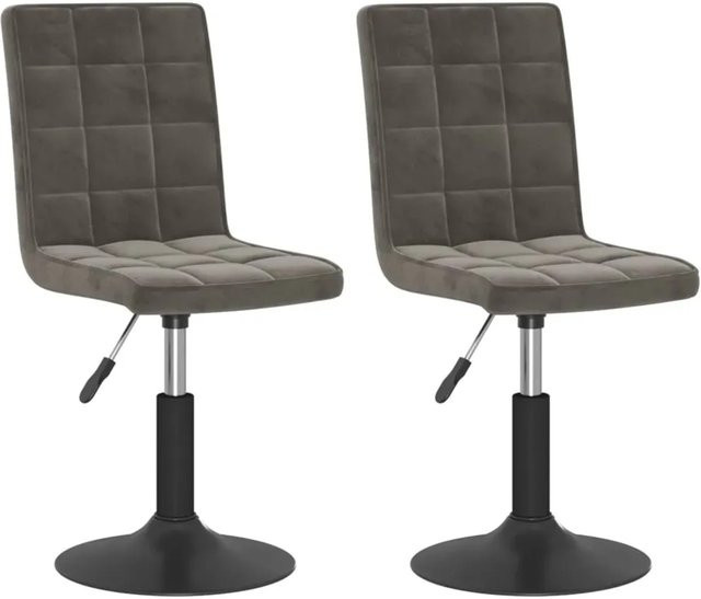 vidaXL Esszimmerstühle 2er Set drehbar Dunkelgrau Samt - Bild 1
