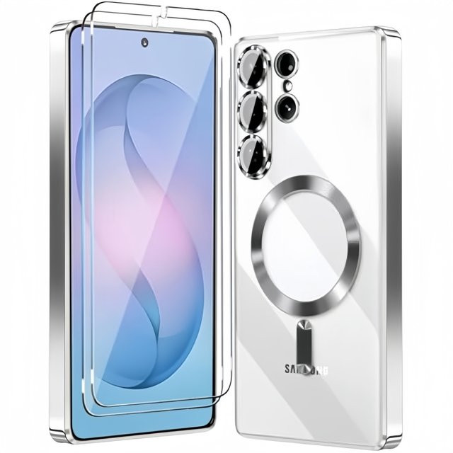 Magnetische Schutzhülle für Samsung Galaxy S26 Ultra und S26 Plus in Transparent inklusive 2 Displayschutzfolien und Kameraschutz, stoßfeste Abdeckung - Bild 1