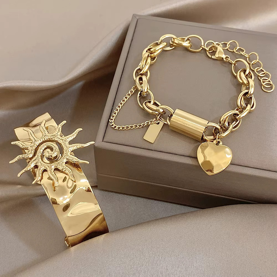 Greatera Armband, Edelstahl, Gold, Herzanhänger, Damen - Bild 1