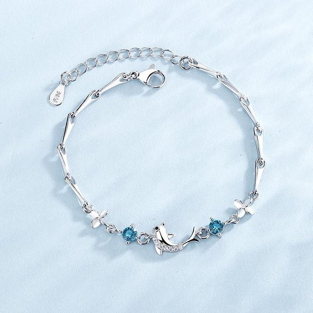 Armband 925 Silber, Delfin, Zirkonia, Damen - Bild 1