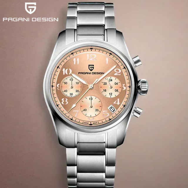 PAGANI DESIGN Chronograph, Quarz, Edelstahl, Saphirglas, Herren, Gold - Bild 1