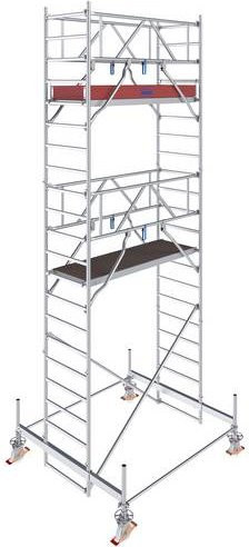 Krause Alu-Fahrgerüst Rollgerüst aus Aluminium in Silber mit einer maximalen Arbeitshöhe von 6,50 m, B: 75 cm, T: 200 cm, H: 650 cm - Bild 1
