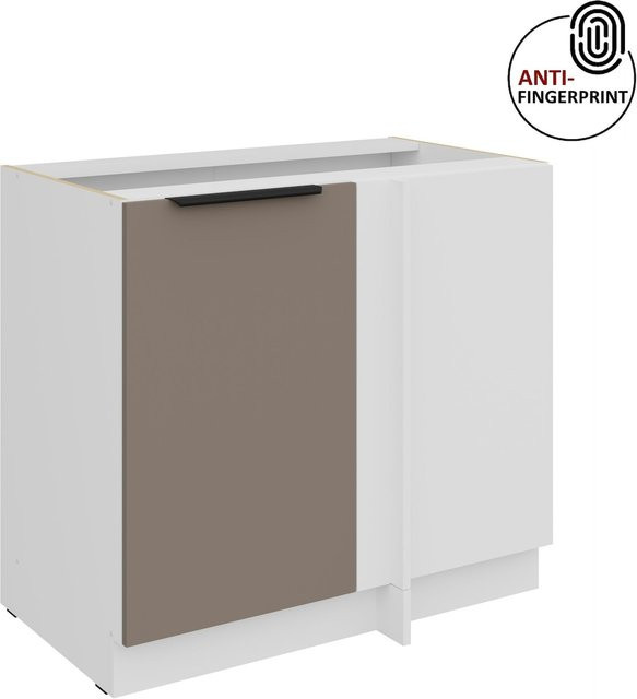 Küchen Eckschrank ARIA Sandgrau matt Anti Fingerprint Breite: 105 cm - Bild 1