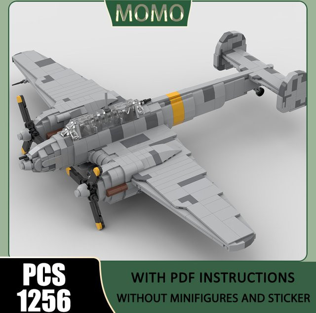 Moc Bf 110 G-2 Militärisches Kampfflugzeug-Modell, Konstruktionsspielzeug, 1:35 Maßstab - Bild 1