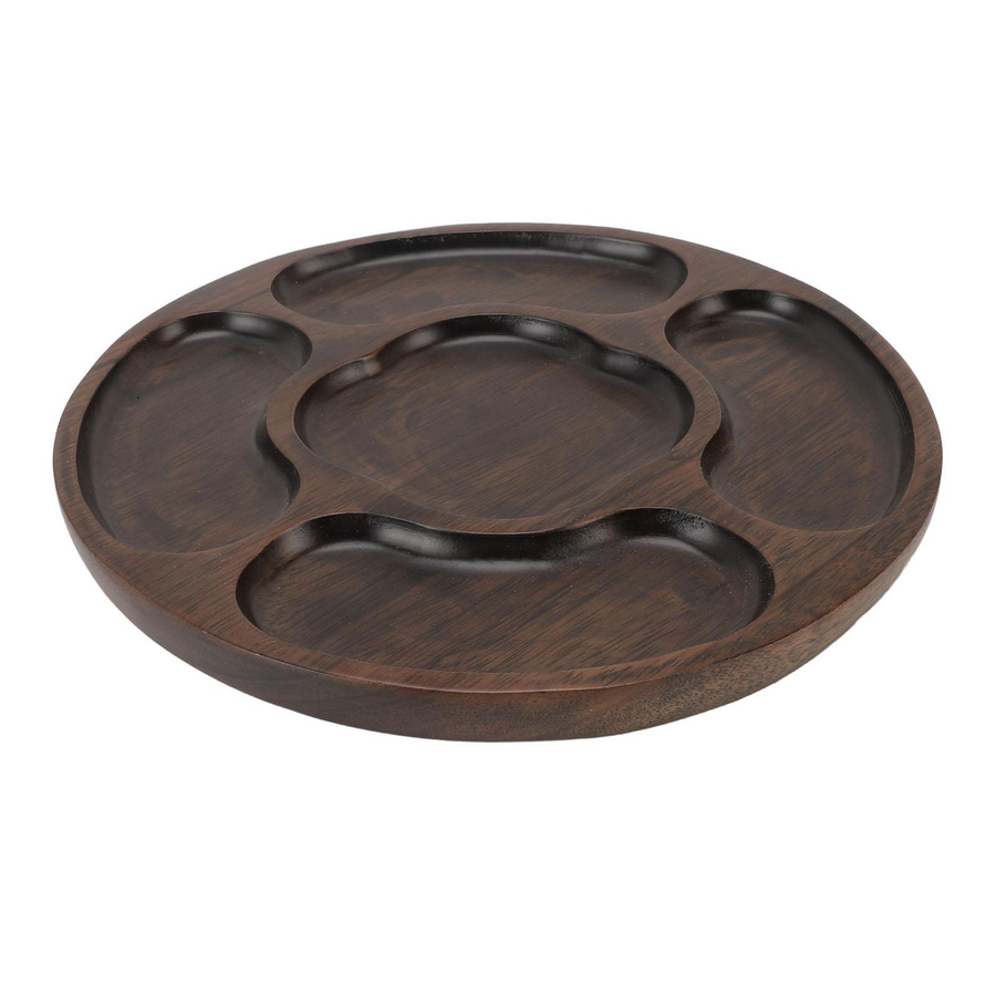 KONNWEI Holztablett mit geometrischem Design als unterteiltes Serviertablett für Vorspeisen, Snacks und Gemüseplatten - Bild 2