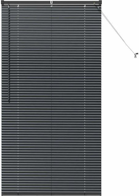 vidaXL Balkenjalousien mit Vorhängen Schwarz aus Aluminium, Breite: 85 cm, Höhe: 175 cm - Bild 1